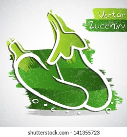 Vector illustration of green zucchini