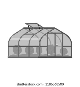 Vector illustration of greenhouse and plant icon. Collection of greenhouse and garden stock vector illustration.