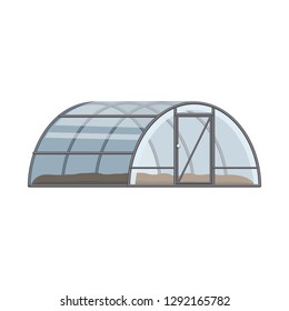 Vector illustration of greenhouse and plant sign. Collection of greenhouse and garden stock symbol for web.