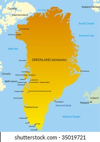 Vector Illustration Of Greenland Map