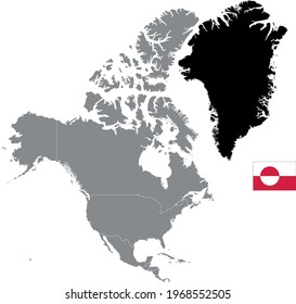 Vektorgrafik von Grönland-Karte und -Flagge