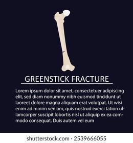 vector illustration of greenstick fracture