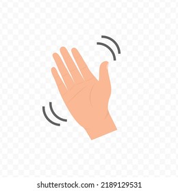 Vector illustration of greet by hand. Colored vector for website design .Simple design on transparent background (PNG).