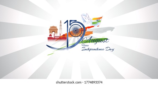 ILUSTRACIÓN DE VECTORES DE LA VERGÜENZA, LA BANNER Y EL VOLANTE PARA EL DÍA DE LA INDEPENDENCIA INDIA 15 DE AGOSTO, CONCEPTO PATRIOTA DE FONDO 