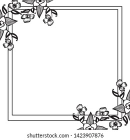 Vector illustration greeting card with art modern of wreath frame