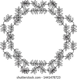 Vector illustration greeting card for artwork leaf flower frame