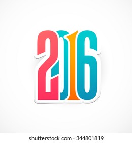 Vector Illustration or greeting card & background for New year 2016, year of the monkey, with a stylish typography.
