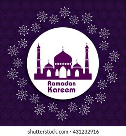 Vector illustration or greeting card with beautiful element of Ramadan Kareem for the holy month of Ramadan. 