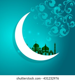Vector illustration or greeting card with beautiful element of Ramadan Kareem for the holy month of Ramadan. 
