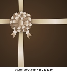 Vector Illustration of a Greeting Card with Bow
