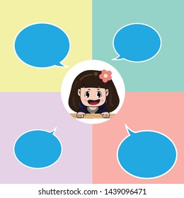 Vector Illustration Greeting Card Cartoon Character.