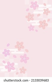 Vector illustration of greeting card with Cherry blossom flowers