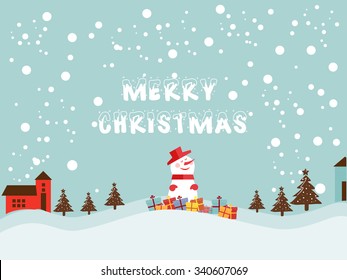 Illustration vectorielle ou carte de voeux de Noël Avec de beaux éléments de Noël.
