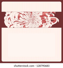 Vector illustration for greeting card with chrysanthemum.