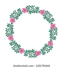 Vector illustration greeting card with colorful floral frame style hand drawn