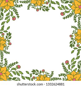 Vector illustration greeting card with colorful flower frame