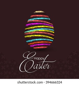 vector illustration or greeting card with colorful egg for Easter.