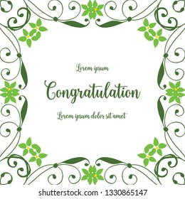 Vector illustration greeting card congratulation with leaf flower frame model hand drawn