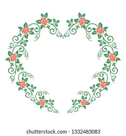 Vector illustration greeting card congratulation with floral frame very blooms hand drawn