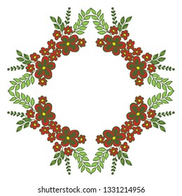 Vector illustration greeting card with crowd shapes floral frame hand drawn