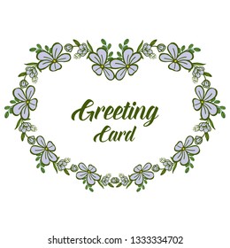 Vector illustration greeting card design with bright purple flower frames blooms hand drawn