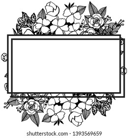 Vector illustration greeting card with design wreath frame hand drawn