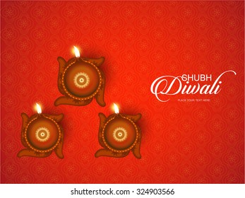vector illustration or greeting card design for Diwali festival with beautiful Diwali elements.