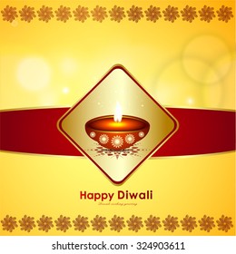 vector illustration or greeting card design for Diwali festival with beautiful Diwali elements.