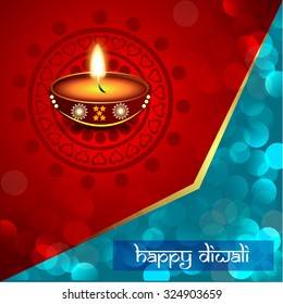 vector illustration or greeting card design for Diwali festival with beautiful Diwali elements.