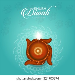 vector illustration or greeting card design for Diwali festival with beautiful Diwali elements.