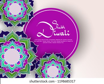 Vector illustration or greeting card of Diwali festival with stylish beautiful oil lamp and Diwali elements,Diwali SALE, Diwali Special offer background.