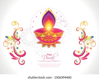 Vector illustration or greeting card of Diwali festival with stylish beautiful oil lamp and Diwali elements,Diwali SALE, Diwali Special offer background.