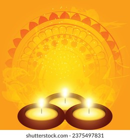 Vector illustration or greeting card of Diwali festival Diwali background design for banner, poster, flyer.