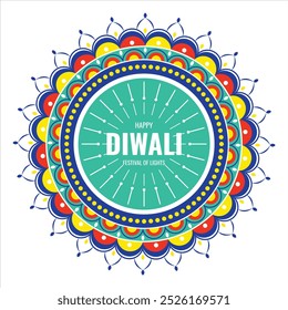 Ilustración vectorial o tarjeta de felicitación del festival de Diwali con elegantes y hermosos rangoli decorativos y Elementos de Diwali, venta de Diwali, fondo de la oferta especial de Diwali