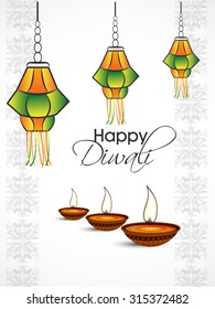 Vector Illustration or Greeting Card For Diwali.