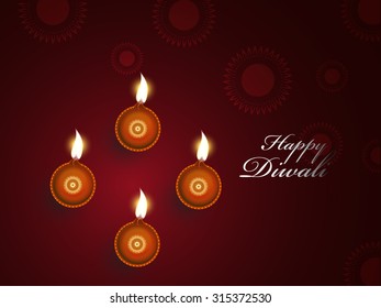 Vector Illustration or Greeting Card For Diwali.