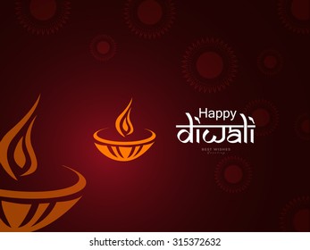 Vector Illustration or Greeting Card For Diwali.