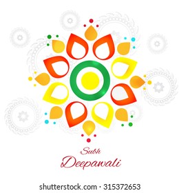 Vector Illustration or Greeting Card For Diwali.