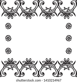 Vector illustration greeting card with drawing cute flower frame