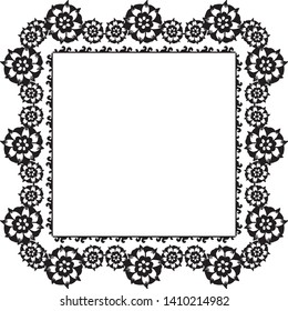 Vector illustration greeting card with drawing cute flower frame