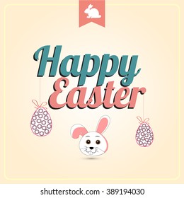 Vector illustration or greeting card for Easter Sunday with beautiful typography and Easter element.