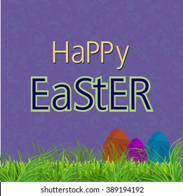 Vector illustration or greeting card for Easter Sunday with beautiful typography and Easter element.