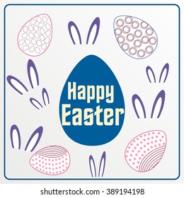 Vector illustration or greeting card for Easter Sunday with beautiful typography and Easter element.
