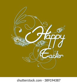 Vector illustration or greeting card for Easter Sunday with beautiful typography and Easter element.
