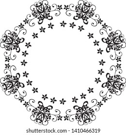Vector illustration greeting card with element design flower frame