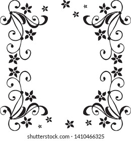 Vector illustration greeting card with element design flower frame
