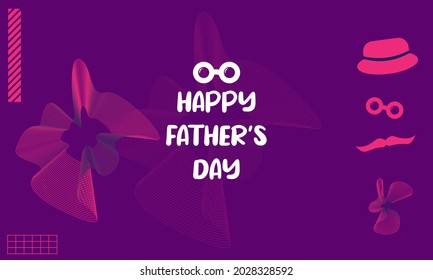 Vector illustration of a greeting card for Father's Day in an elegant and minimalistic purple design. Perfect for pamphlets, banners, posters, Father's Day greeting cards