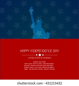 Vector illustration or greeting card for fourth of july, Independence day of America.