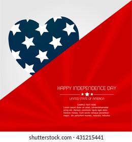 Vector illustration or greeting card for fourth of july, Independence day of America.