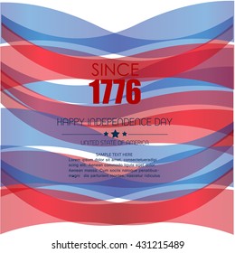 Vector illustration or greeting card for fourth of july, Independence day of America.